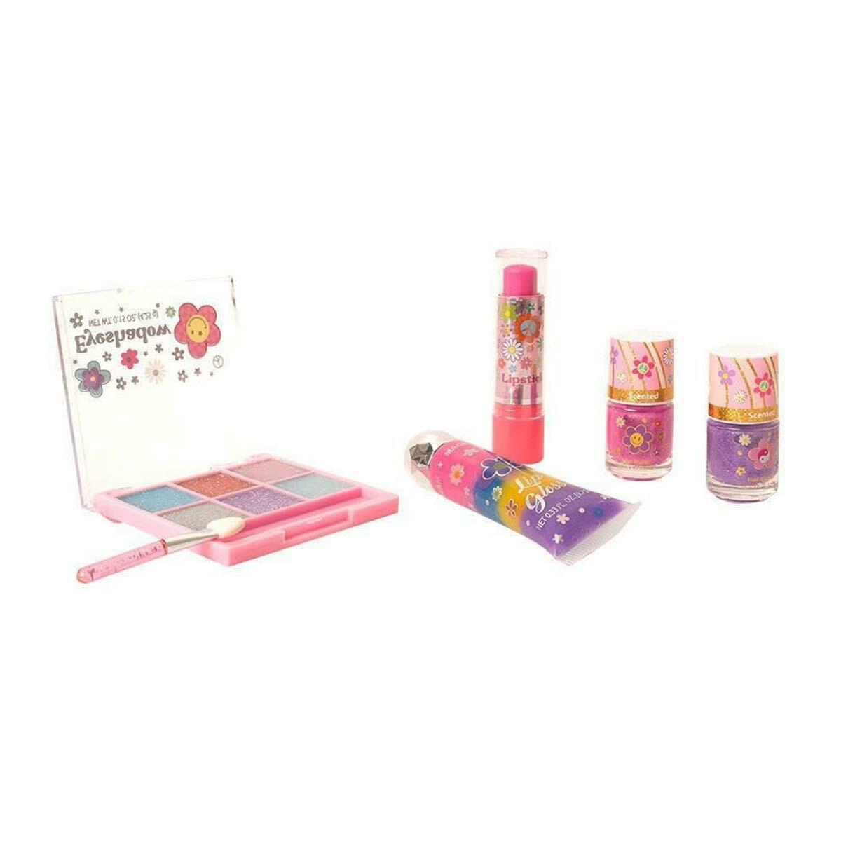 Parıltılı Taşınabilir Kozmetik Seti | Akrilik Çantalı Güzellik Kiti | Çocuklar İçin Güvenli Makyaj Seti