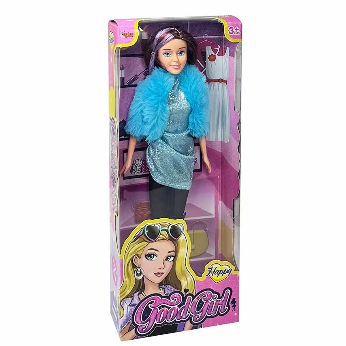 Parlak Drape Elbiseli Bebek 29 cm | Şık Ve Zarif Moda Bebeği | Işıltılı Gece Elbiseli Bebek