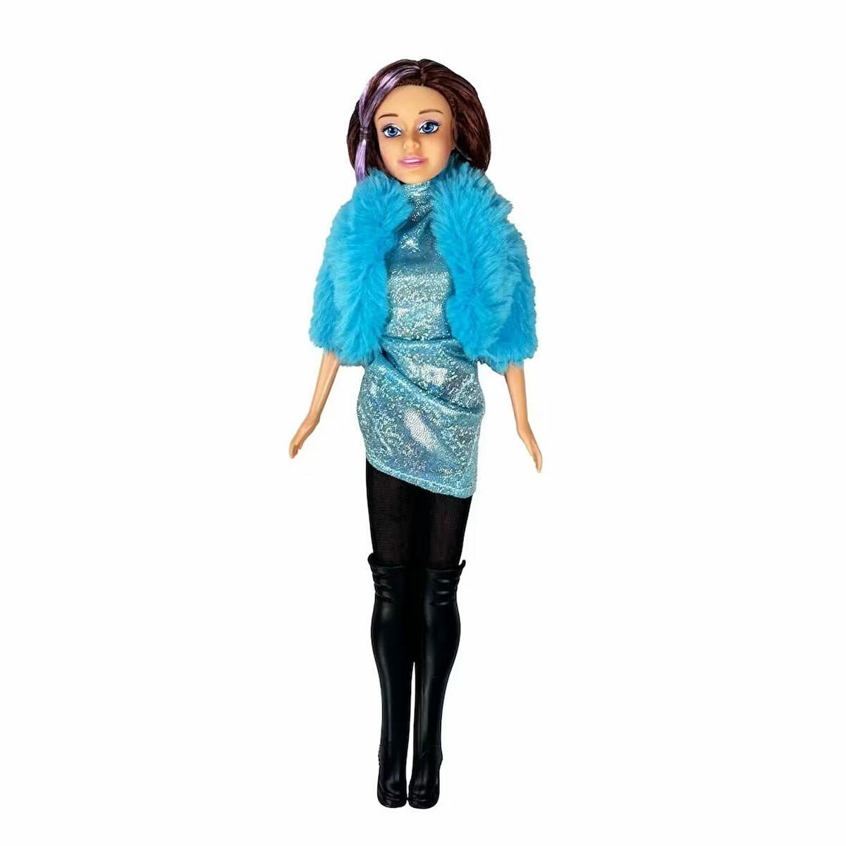 Parlak Drape Elbiseli Bebek 29 cm | Şık Ve Zarif Moda Bebeği | Işıltılı Gece Elbiseli Bebek