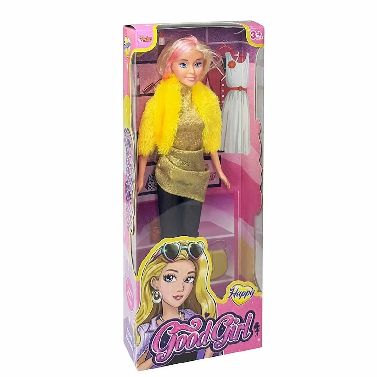 Parlak Drape Elbiseli Bebek 29 cm | Şık Ve Zarif Moda Bebeği | Işıltılı Gece Elbiseli Bebek