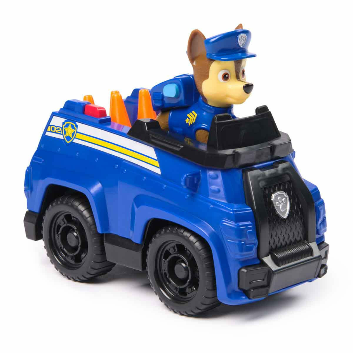 PAW Patrol Chase Figürü ve Polis Arabası | Orijinal Lisanslı Kurtarma Aracı | 13 cm Devriye Arabası ve Chase Figürü
