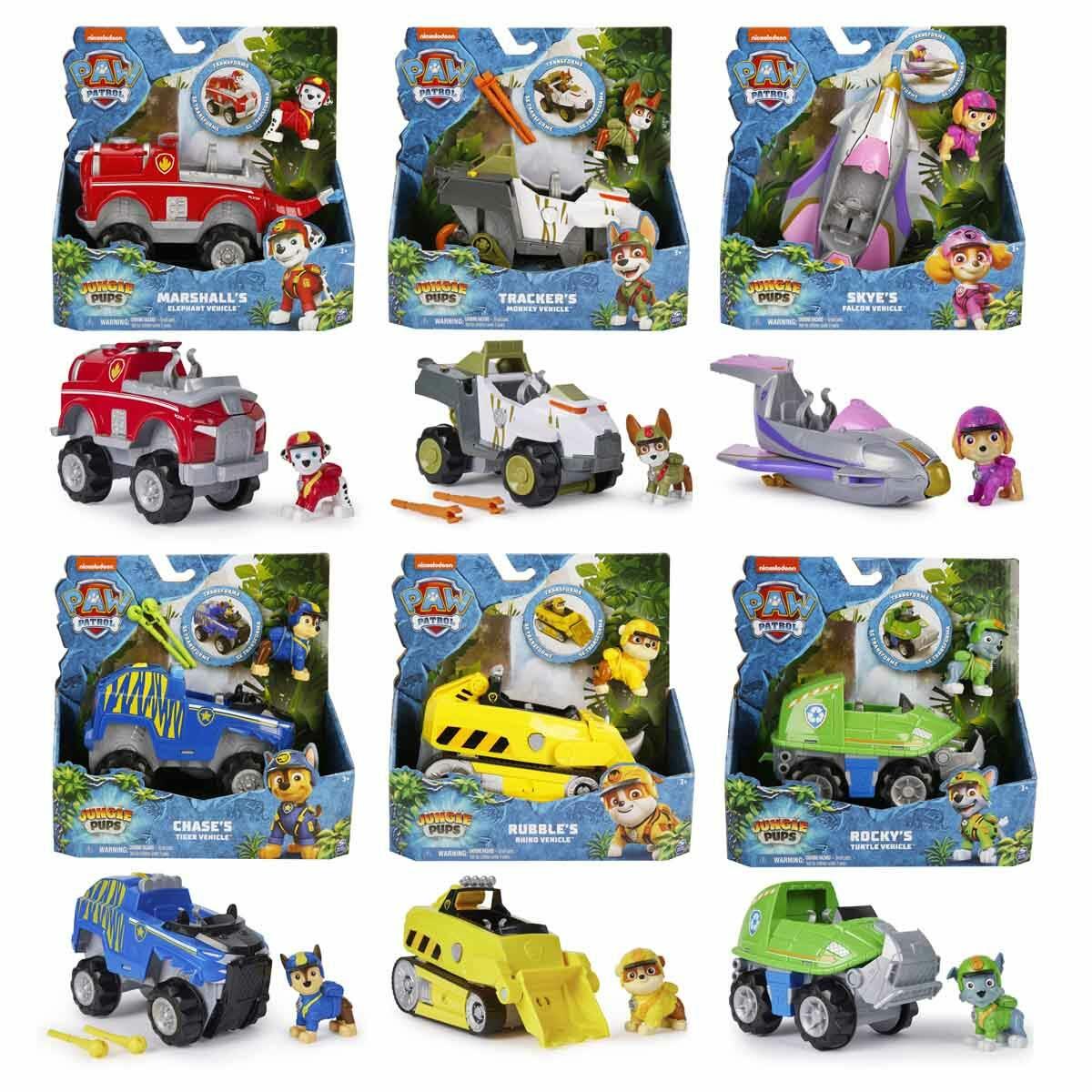 PAW Patrol Jungle Pups Temalı Araçlar Ve Figür Seti | 6 Farklı Karakter Seçeneği | Orijinal Lisanslı Kurtarma Araçları