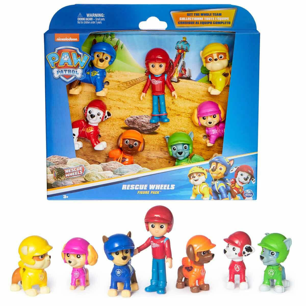 PAW Patrol Rescue Wheels 7’li Figür Seti | Chase, Marshall ve Ekibi | 7 Parça Orijinal Karakter Koleksiyon Seti