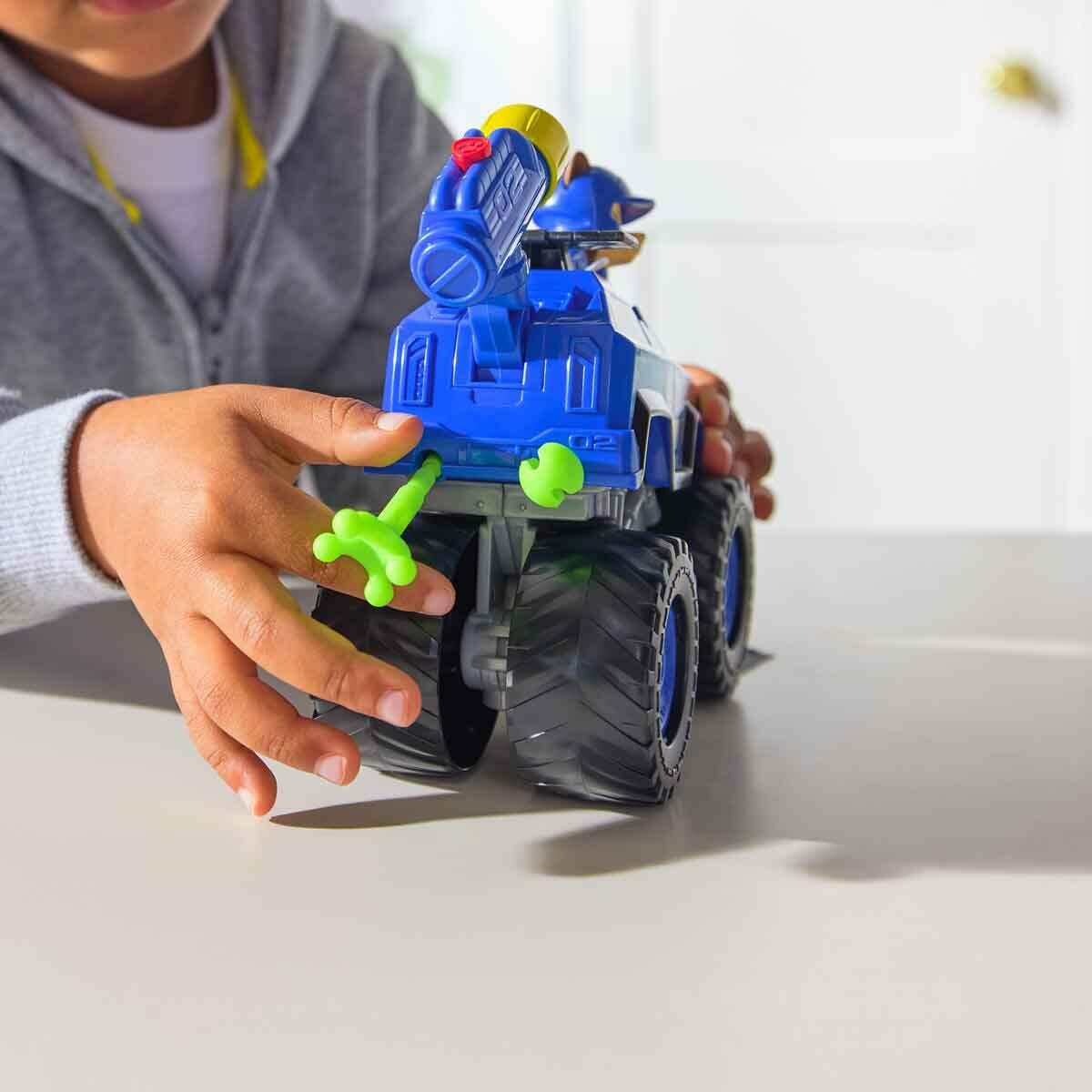 PAW Patrol Rescue Wheels Chase Figürü ve Kurtarma Aracı Cruiser | Mermi Fırlatan Dev Tekerlekli Polis Aracı