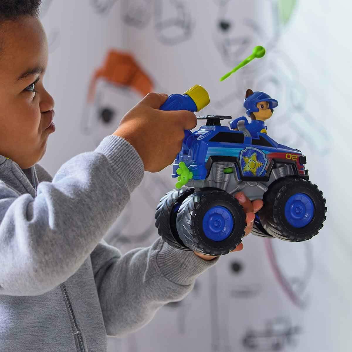 PAW Patrol Rescue Wheels Chase Figürü ve Kurtarma Aracı Cruiser | Mermi Fırlatan Dev Tekerlekli Polis Aracı