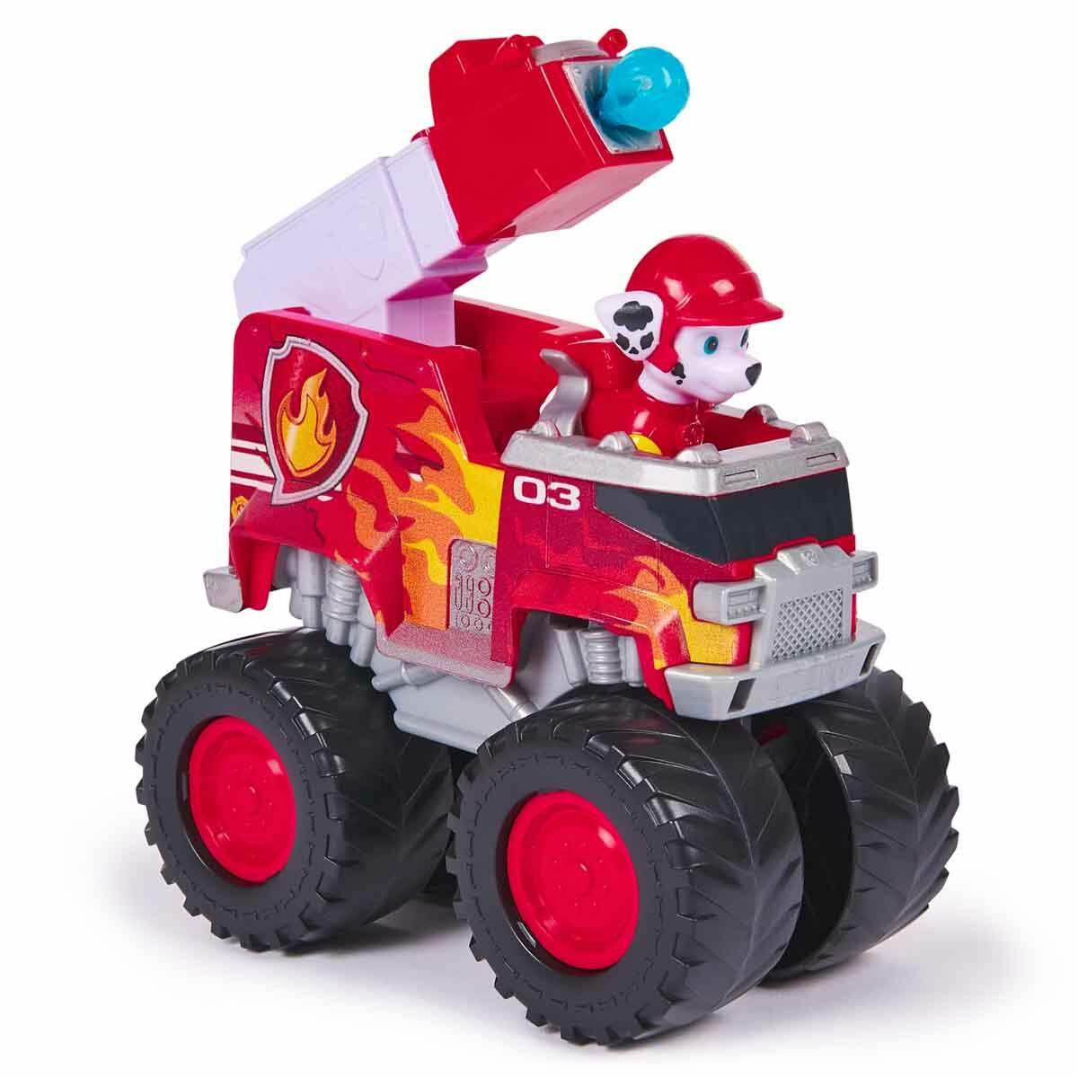 PAW Patrol Rescue Wheels Marshall Figürü Ve İtfaiye Kamyonu | Fırlatıcılı Kurtarma Aracı | Orijinal Lisanslı Aksiyon Oyuncağı