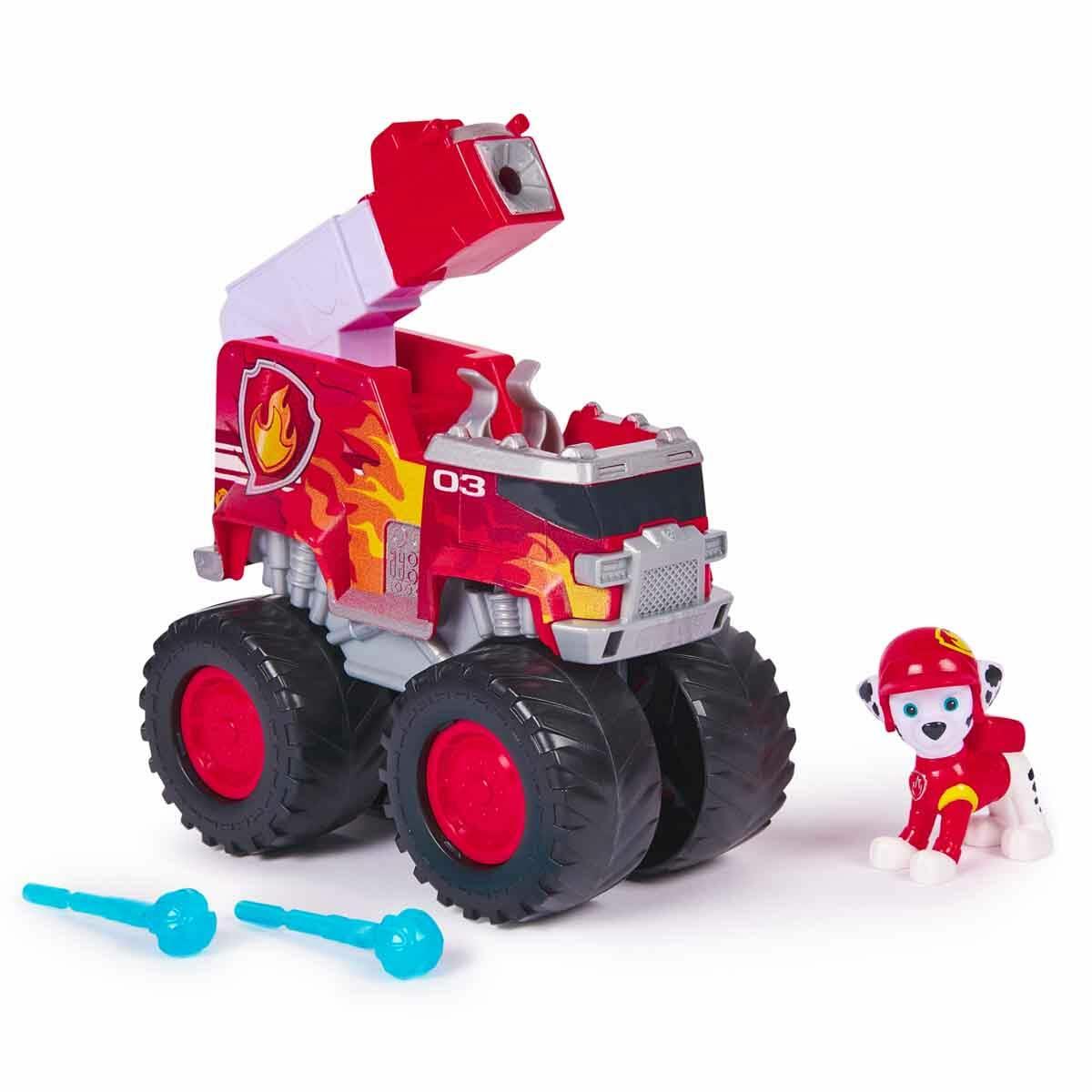 PAW Patrol Rescue Wheels Marshall Figürü Ve İtfaiye Kamyonu | Fırlatıcılı Kurtarma Aracı | Orijinal Lisanslı Aksiyon Oyuncağı