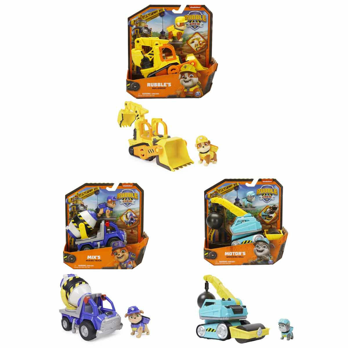 PAW Patrol Rubble - Crew İnşaat Araçları | Figürlü İş Makinesi Seti | Orijinal Nickelodeon Koleksiyon Oyuncakları