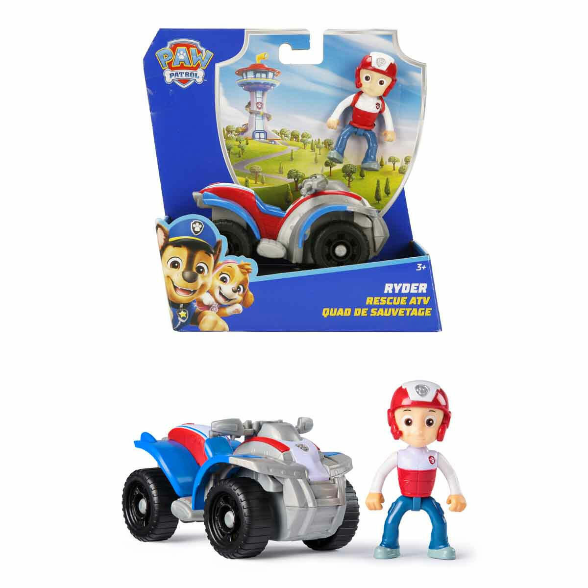 PAW Patrol Ryder Figürü ve Rescue ATV | 13 cm Kurtarma Aracı ve Ryder Figür Seti | Orijinal Lisanslı Macera Oyuncağı