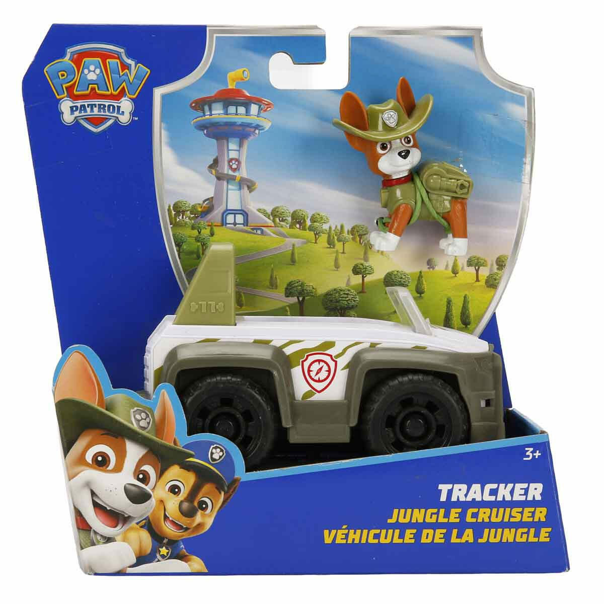 PAW Patrol Tracker Figürü ve Jungle Cruiser | 13,5 cm Orman Keşif Aracı ve Tracker Figür Seti | Orijinal Lisanslı Macera Oyuncağı