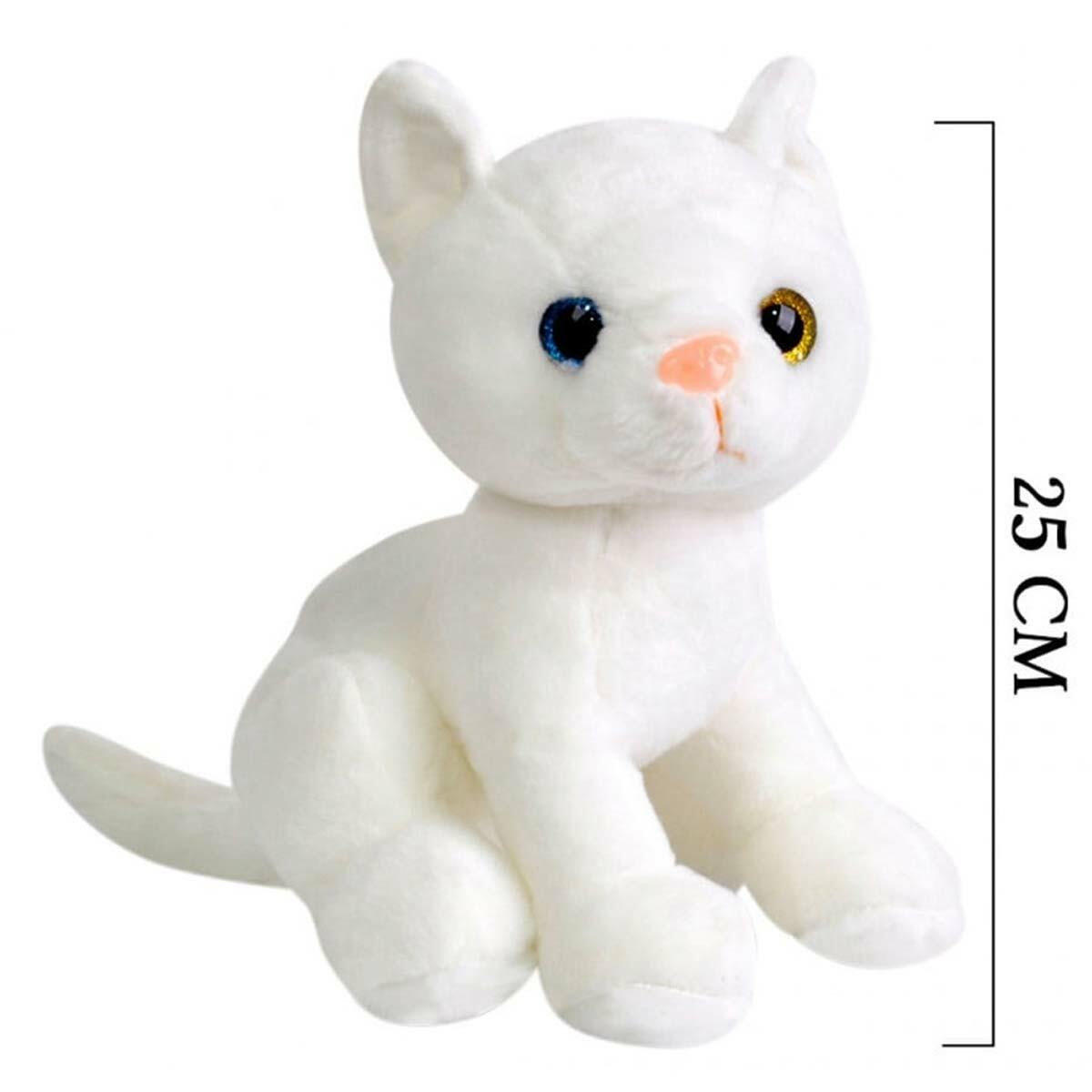 Peluş Beyaz Van Kedisi 25 cm | Welsoft Dokulu Yumuşacık Uyku Arkadaşı | Antialerjik Ve Yıkanabilir Pelüş Oyuncak