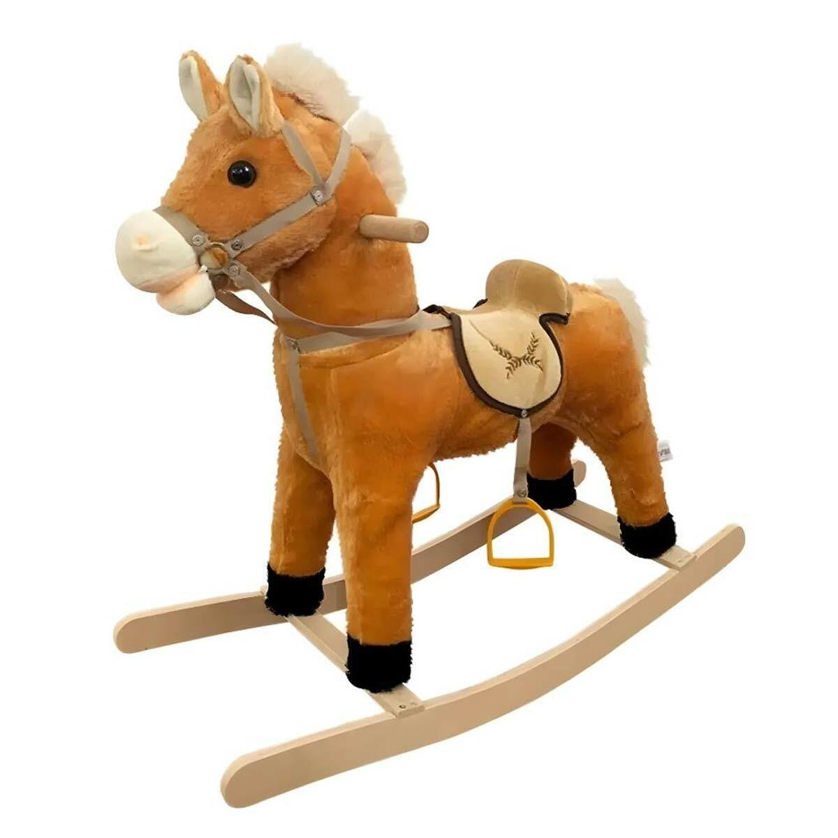 Peluş Sallanan At | Ses Efektli Ve Yumuşak Oturma Alanı | Feyza Oyuncak Gelişim Serisi