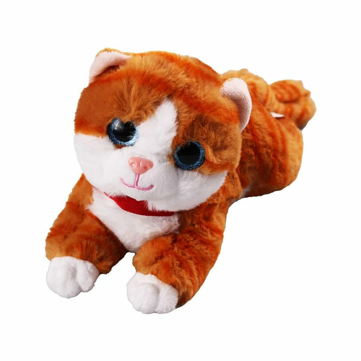 Peluş Sesli Yatan Kedi – 25 cm Yumuşak Oyuncak Kedi