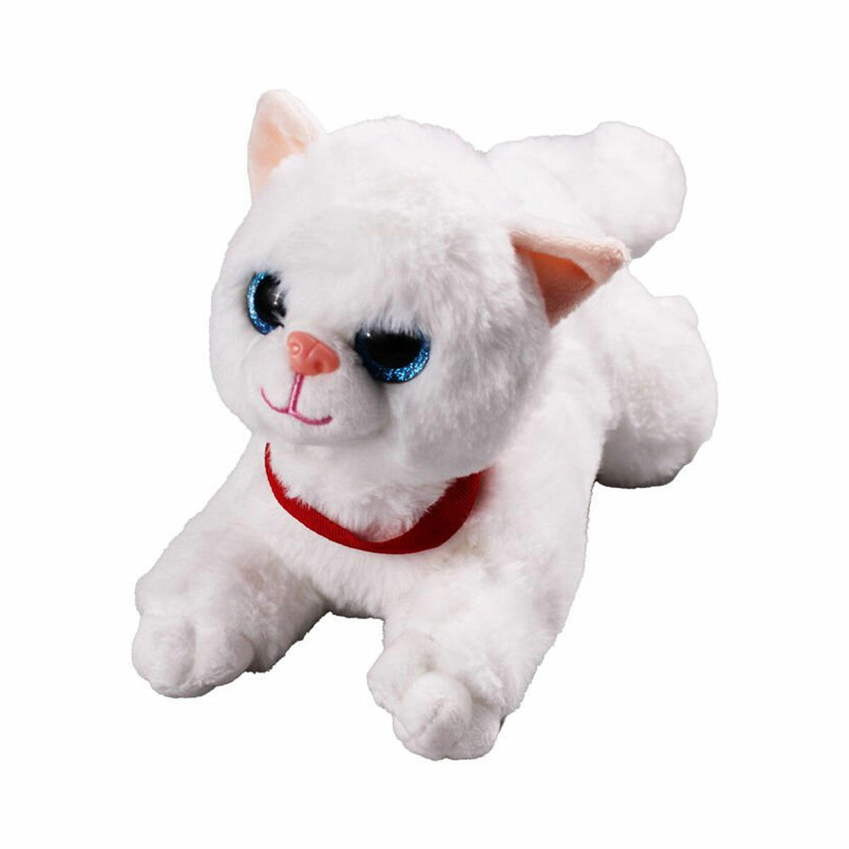 Peluş Sesli Yatan Kedi – 25 cm Yumuşak Oyuncak Kedi