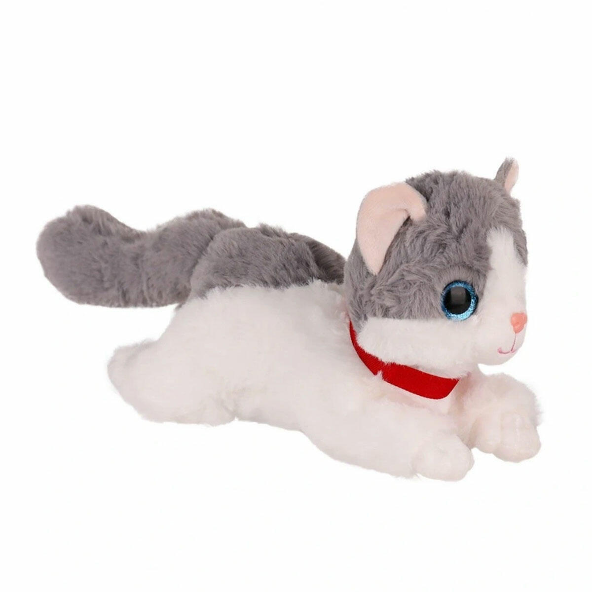 Peluş Sesli Yatan Kedi – 25 cm Yumuşak Oyuncak Kedi