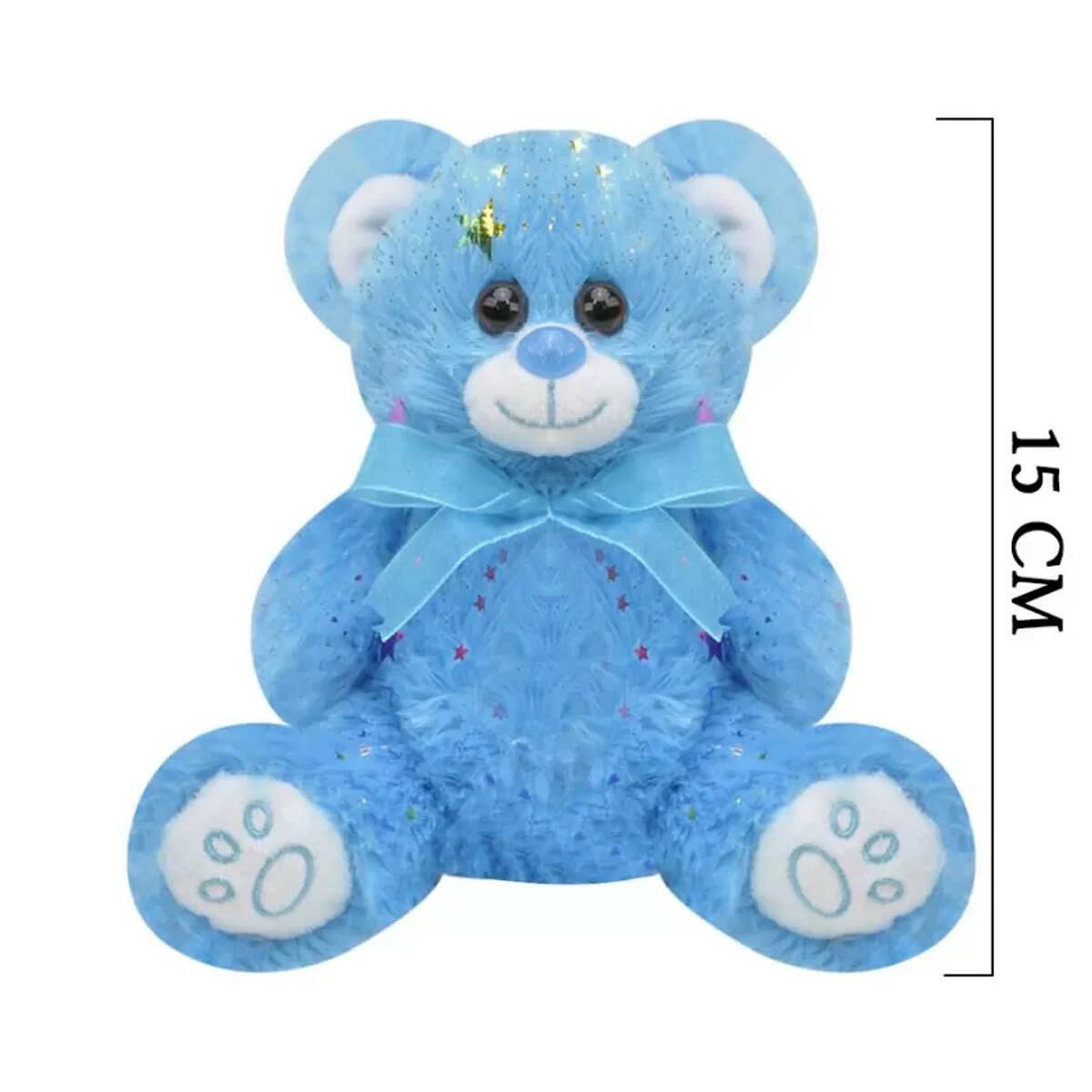 Peluş Simli Ayı 15 cm | Işıltılı Welsoft Kumaş | CE Belgeli Ve Güvenli Mini Parıltılı Ayıcık