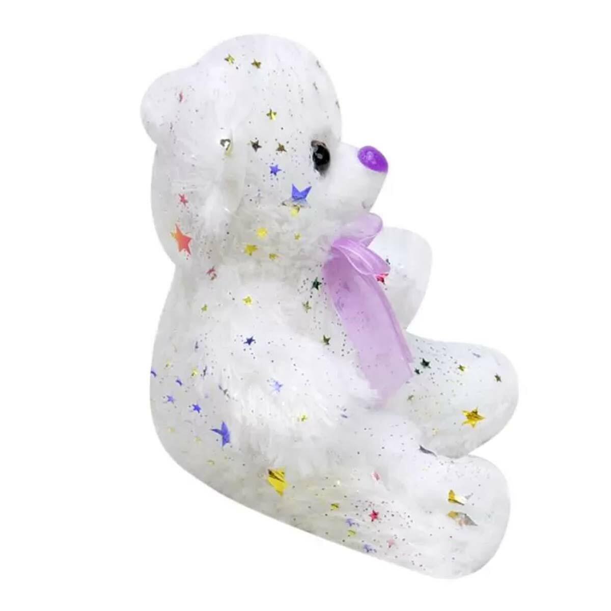 Peluş Simli Ayı 15 cm | Işıltılı Welsoft Kumaş | CE Belgeli Ve Güvenli Mini Parıltılı Ayıcık