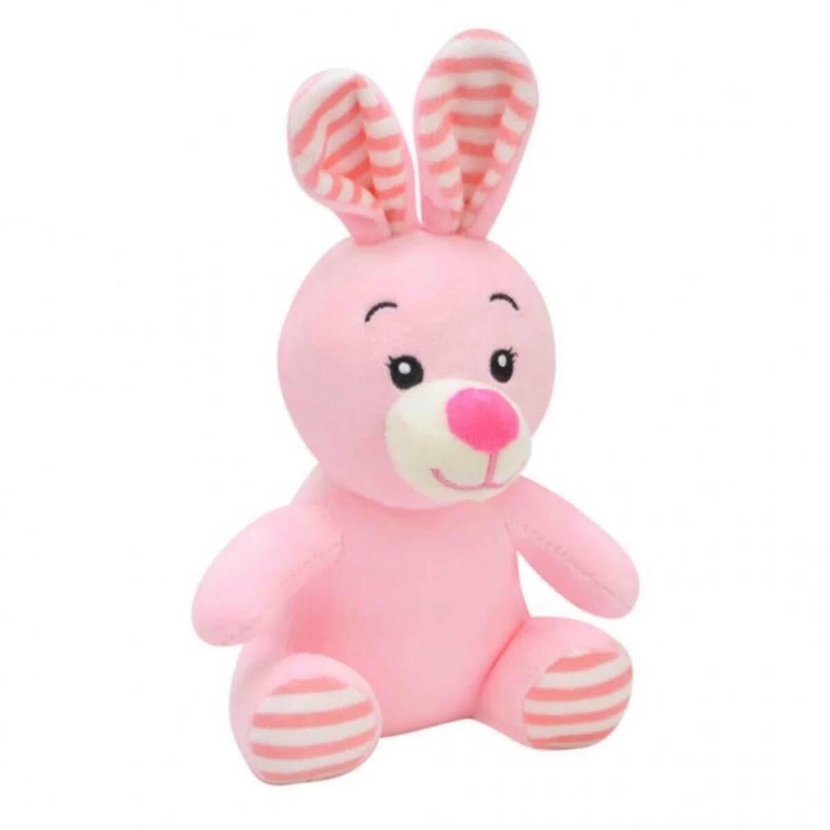 Pembe Peluş Tavşan 14 cm | Yumuşacık Welsoft Kumaş | CE Belgeli Ve Güvenli Mini Peluş Oyuncak