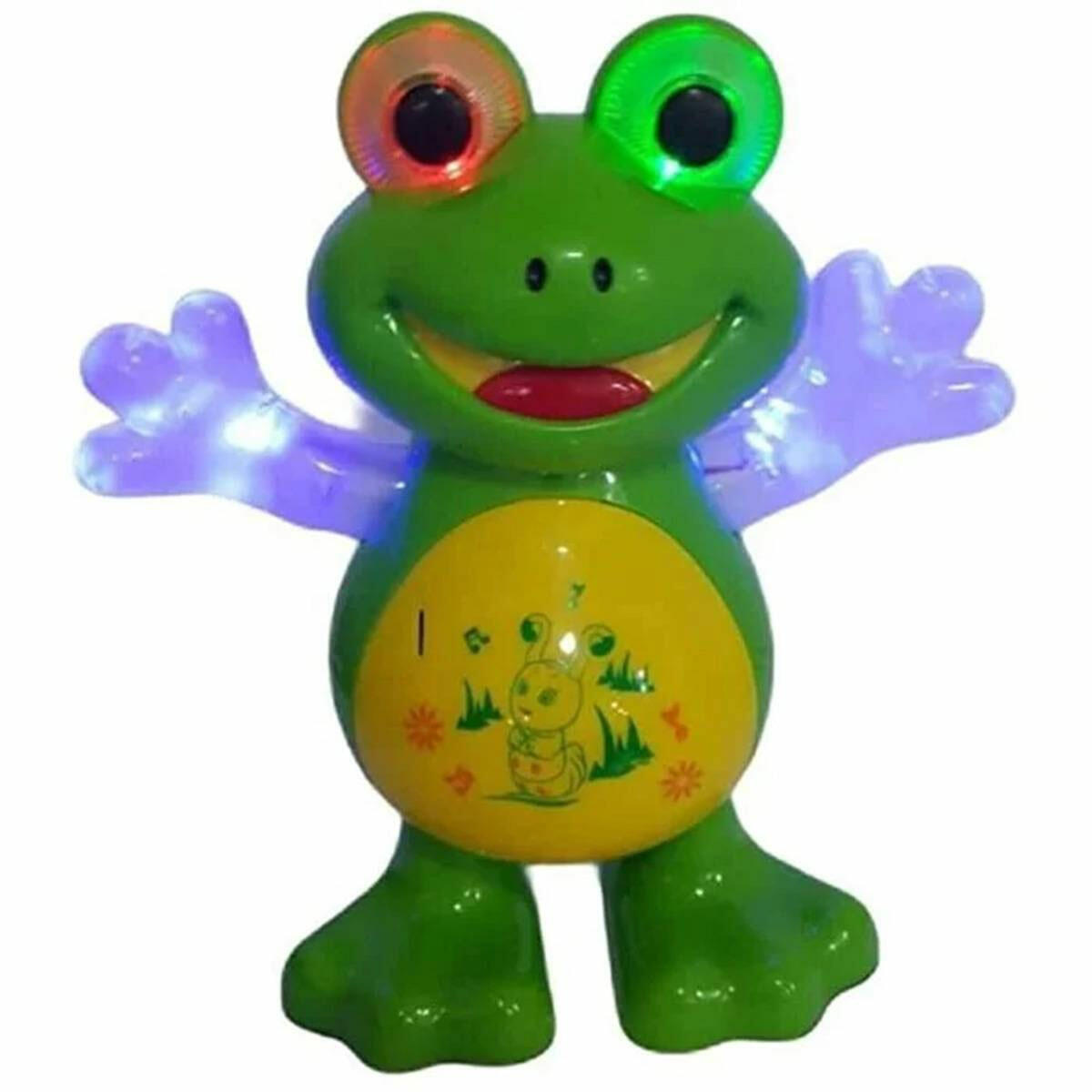 Pilli Işıklı Dansçı Kurbağa | Müzikli ve Full Fonksiyon Hareketli Eğitici Oyuncak | Can Ali Toys 19 cm Bebek ve Çocuk Oyun Arkadaşı