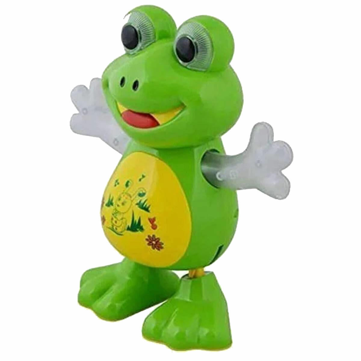 Pilli Işıklı Dansçı Kurbağa | Müzikli ve Full Fonksiyon Hareketli Eğitici Oyuncak | Can Ali Toys 19 cm Bebek ve Çocuk Oyun Arkadaşı