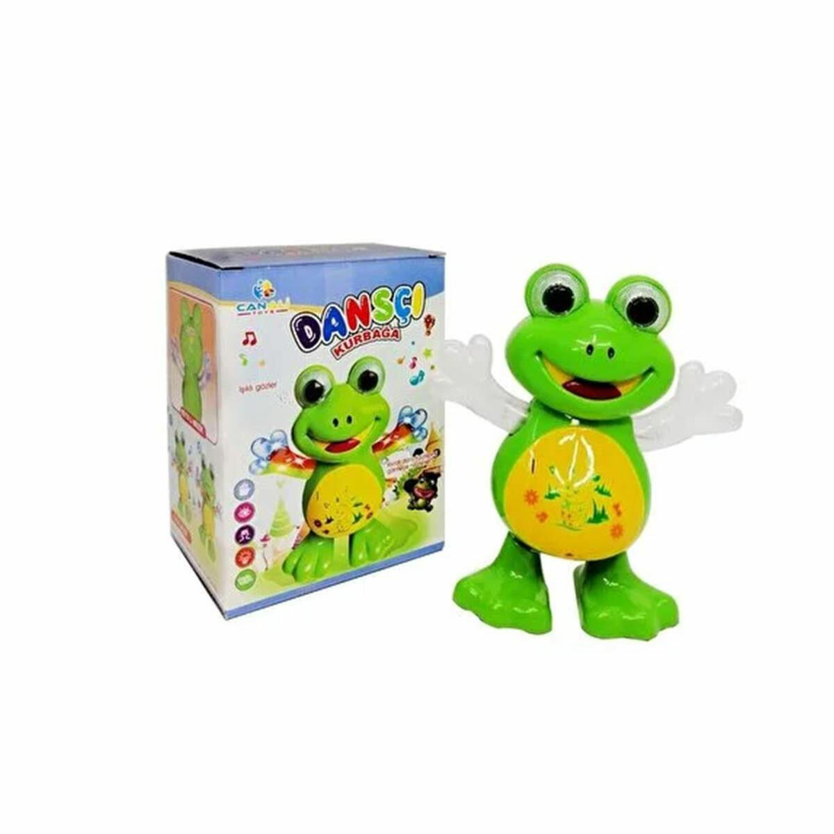 Pilli Işıklı Dansçı Kurbağa | Müzikli ve Full Fonksiyon Hareketli Eğitici Oyuncak | Can Ali Toys 19 cm Bebek ve Çocuk Oyun Arkadaşı