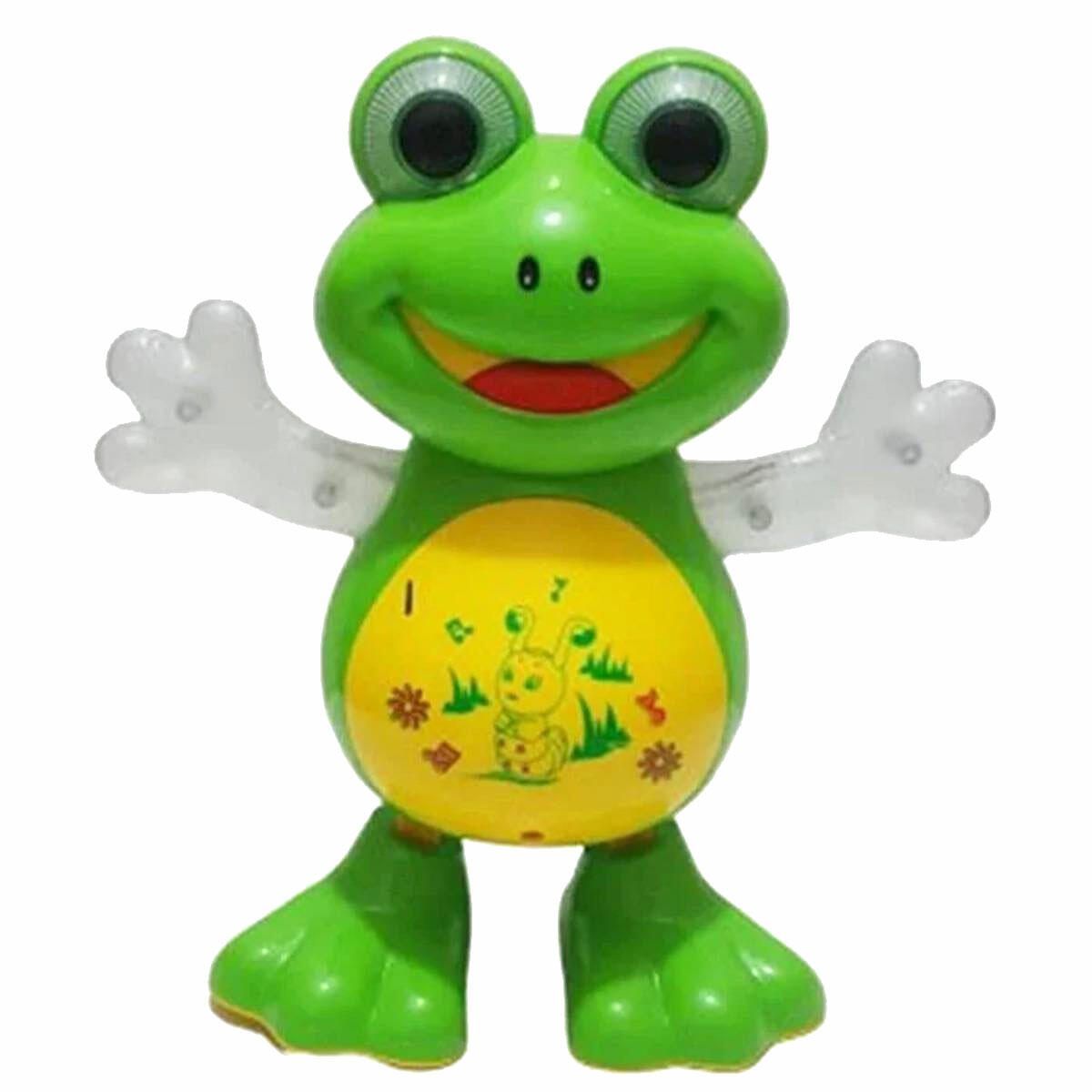 Pilli Işıklı Dansçı Kurbağa | Müzikli ve Full Fonksiyon Hareketli Eğitici Oyuncak | Can Ali Toys 19 cm Bebek ve Çocuk Oyun Arkadaşı