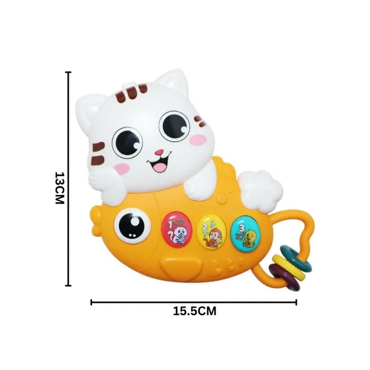 Pilli Müzikli ve Işıklı Kedi Oyuncak | Eğitici Bebek Figürü | Duyusal Gelişim Destekli Melodik Kedi