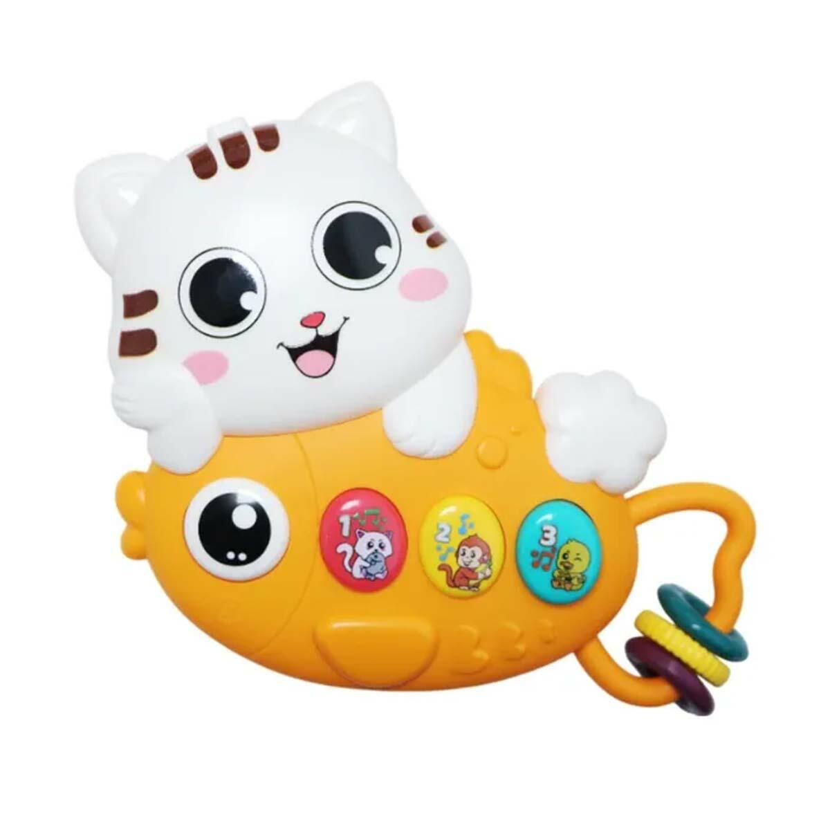 Pilli Müzikli ve Işıklı Kedi Oyuncak | Eğitici Bebek Figürü | Duyusal Gelişim Destekli Melodik Kedi