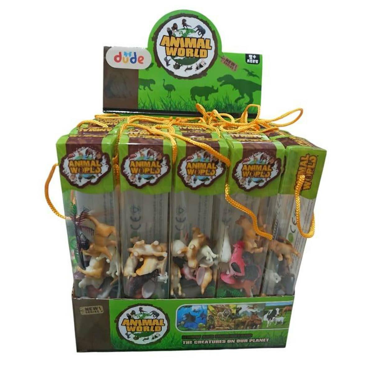 Plastik Figürler 12’li Çiftlik Hayvanları Seti | Şeffaf Tüp Paketli Eğitici Figürler | Dekoratif Hayvan Seti