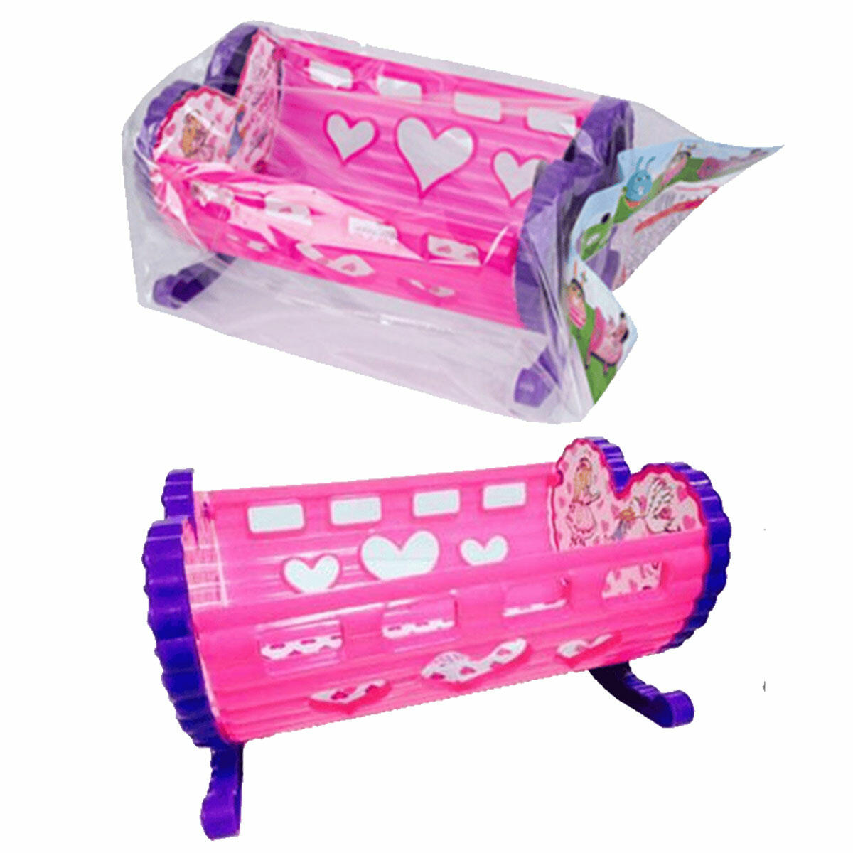 Plastik Küçük Beşik 27 cm | Oyuncak Bebek Yatağı | Eğitici Evcilik Oyun Aksesuarı