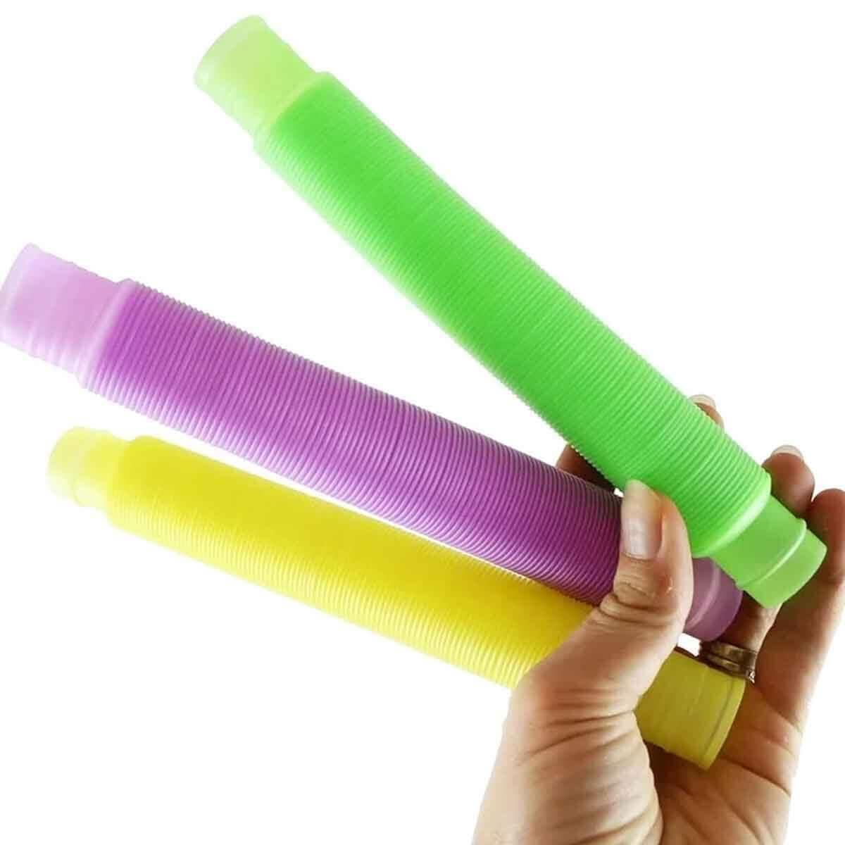 Jaru Pop Play Tubes Duyusal Stres Oyuncağı 5’li – Renkli ve Karanlıkta Parlayan Tüpler