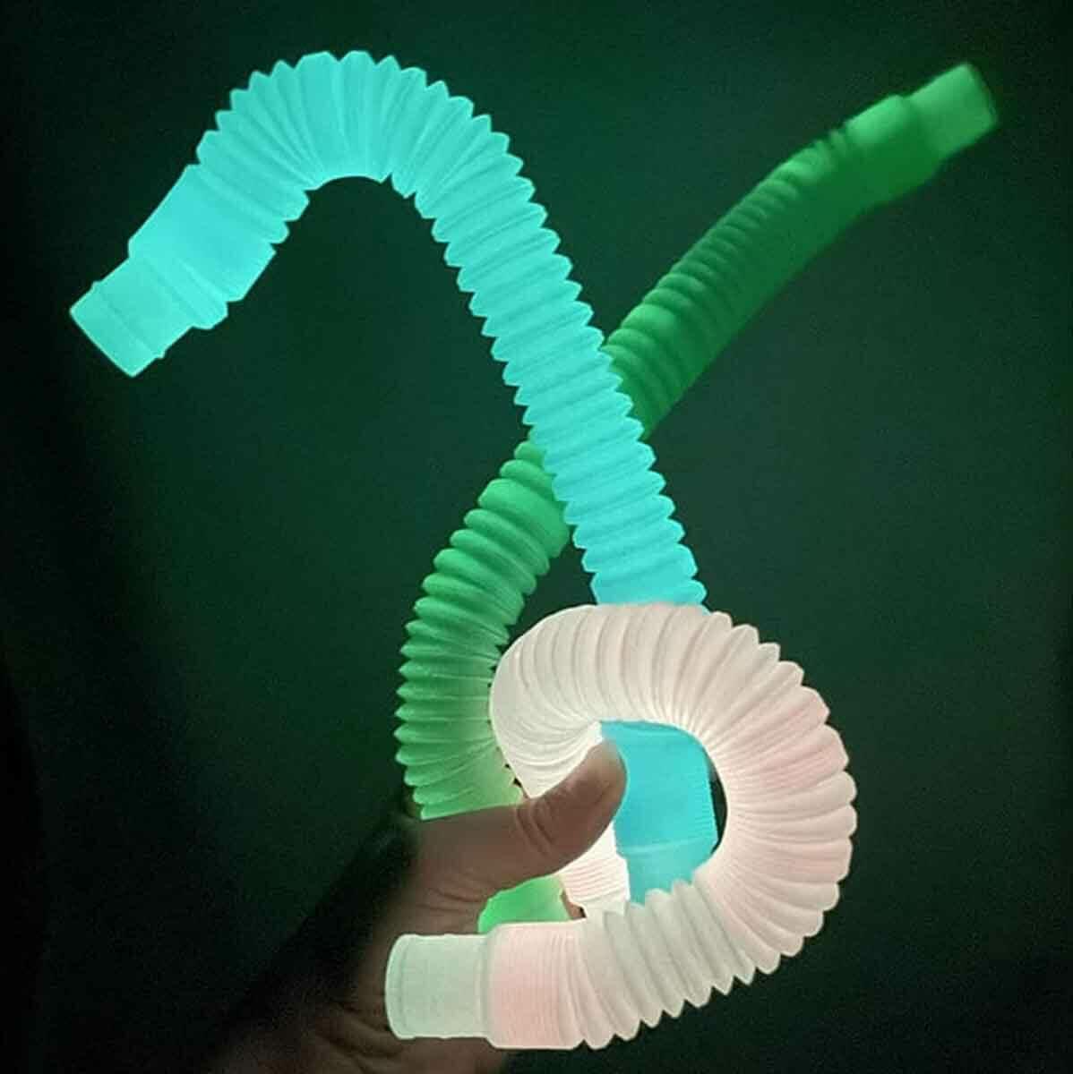 Jaru Pop Play Tubes Duyusal Stres Oyuncağı 5’li – Renkli ve Karanlıkta Parlayan Tüpler