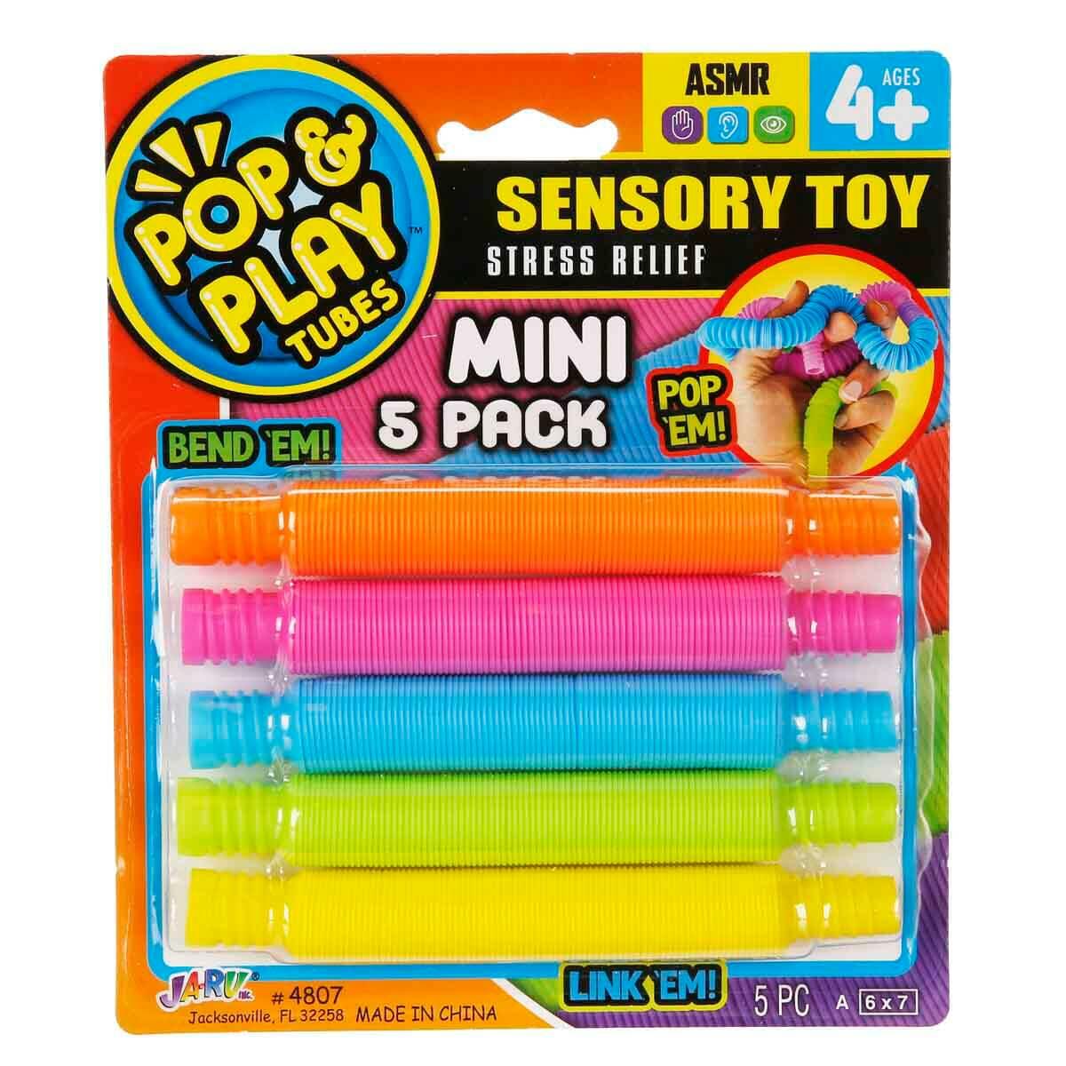 Jaru Pop Play Tubes Duyusal Stres Oyuncağı 5’li – Renkli ve Karanlıkta Parlayan Tüpler