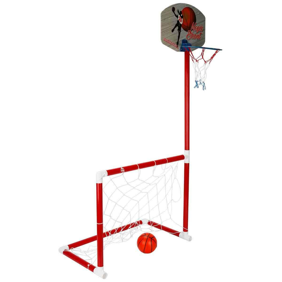 Portatif Kale Ve Basket Potası 2’si 1 Arada | Matrax Oyuncak Eğitici Spor Seti | Ayaklı Potalı Futbol Kalesi