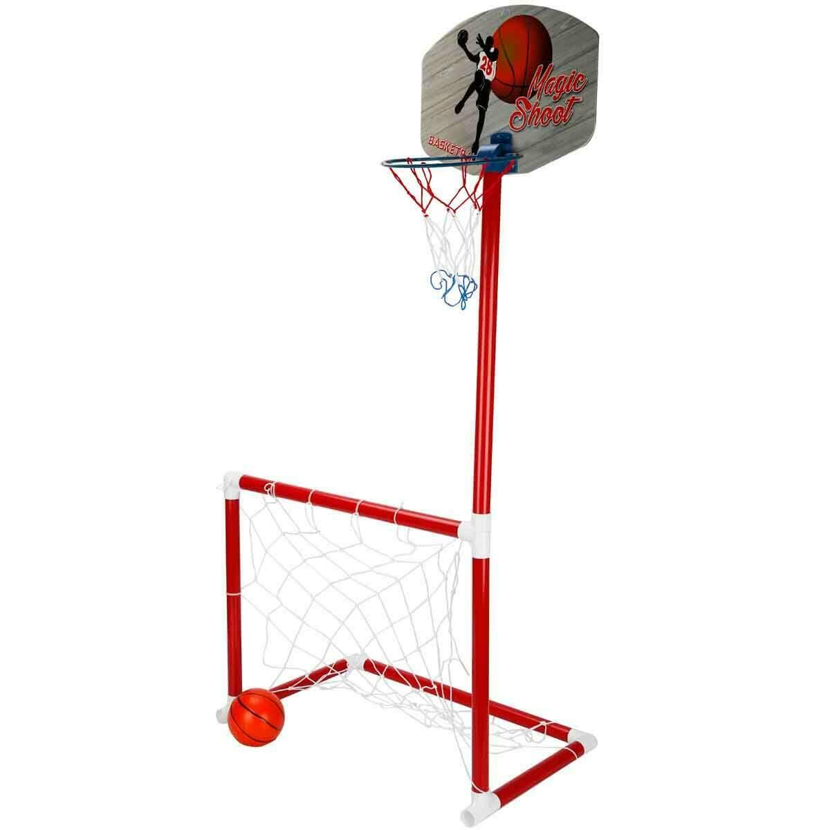 Portatif Kale Ve Basket Potası 2’si 1 Arada | Matrax Oyuncak Eğitici Spor Seti | Ayaklı Potalı Futbol Kalesi