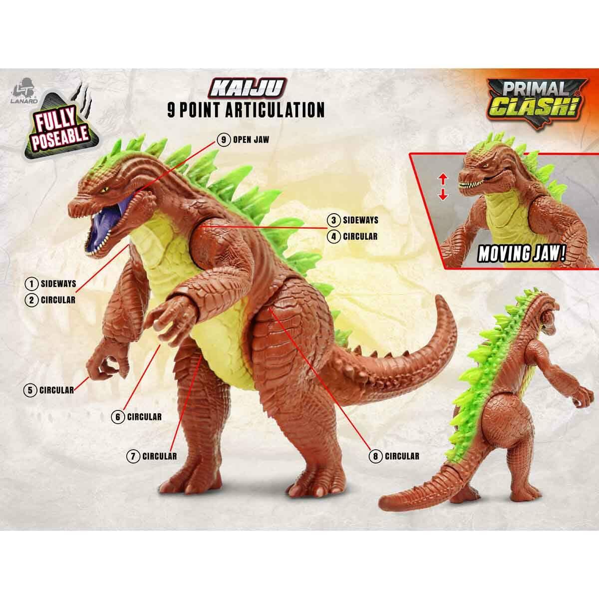 Primal Clash Kaiju Eklemli Figür 20 cm | 9 Eklem Noktalı Hareketli Dev Canavar | Canavarların Kralı Aksiyon Figürü