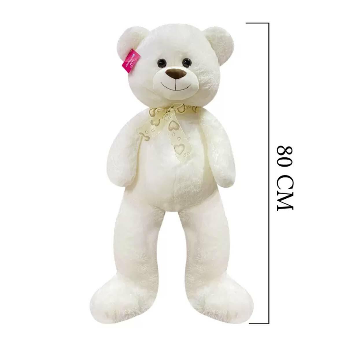 Puffy Salaş Ayı 80 cm Beyaz | Dev Boy Welsoft Pelüş Ayı | Feyza Oyuncak Güvenli Sarılma Arkadaşı