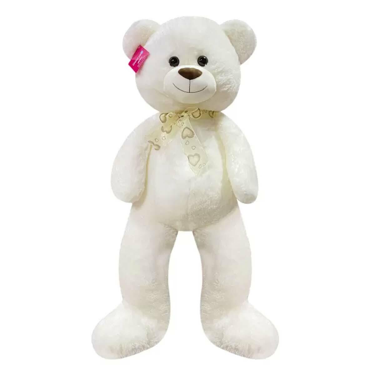 Puffy Salaş Ayı 80 cm Beyaz | Dev Boy Welsoft Pelüş Ayı | Feyza Oyuncak Güvenli Sarılma Arkadaşı