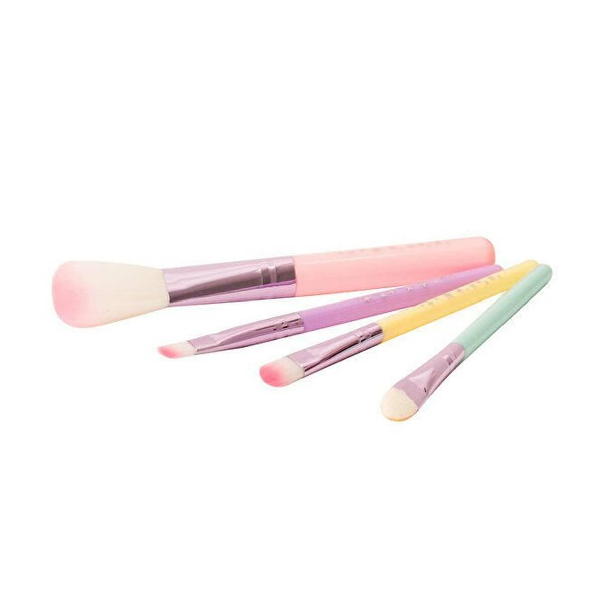 Rainbow Taşınabilir Kozmetik Seti | Akrilik Kutulu Güzellik Kiti | 4 Fırçalı Ve Far Paletli Makyaj Seti