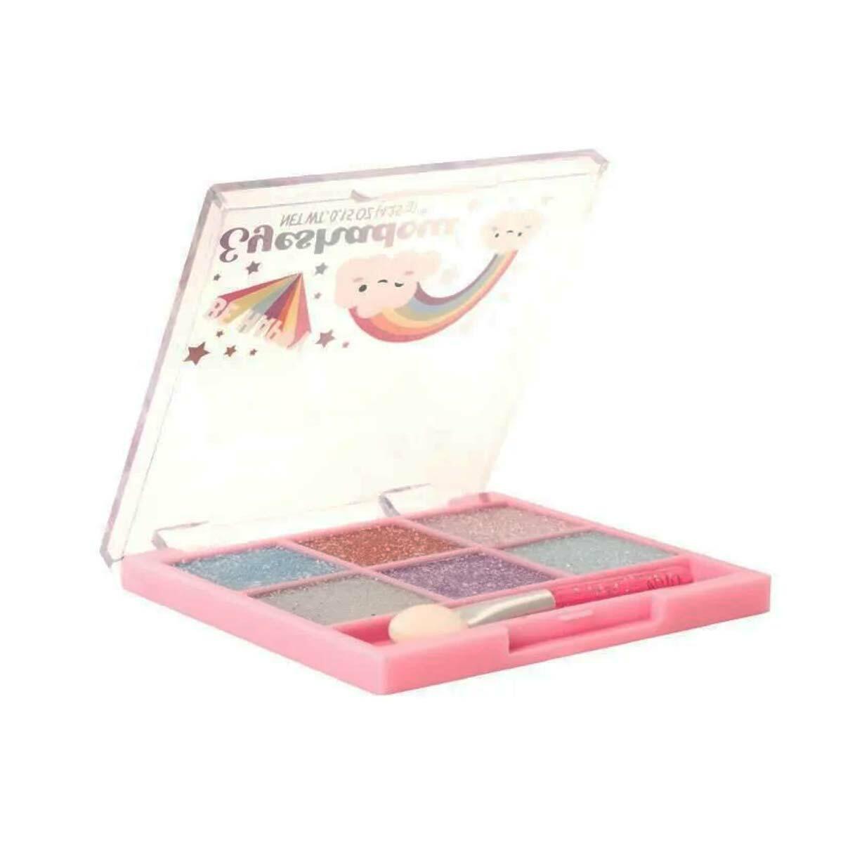 Rainbow Taşınabilir Makyaj Çantası | Akrilik Kutulu Oje, Takma Tırnak Ve Dudak Balmı Seti | Çocuklar İçin Güvenli Güzellik Kiti