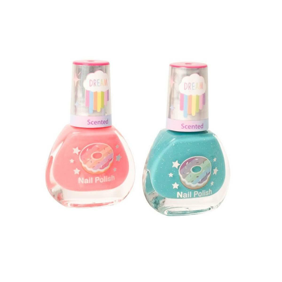 Rainbow Taşınabilir Makyaj Çantası | Akrilik Kutulu Oje, Takma Tırnak Ve Dudak Balmı Seti | Çocuklar İçin Güvenli Güzellik Kiti