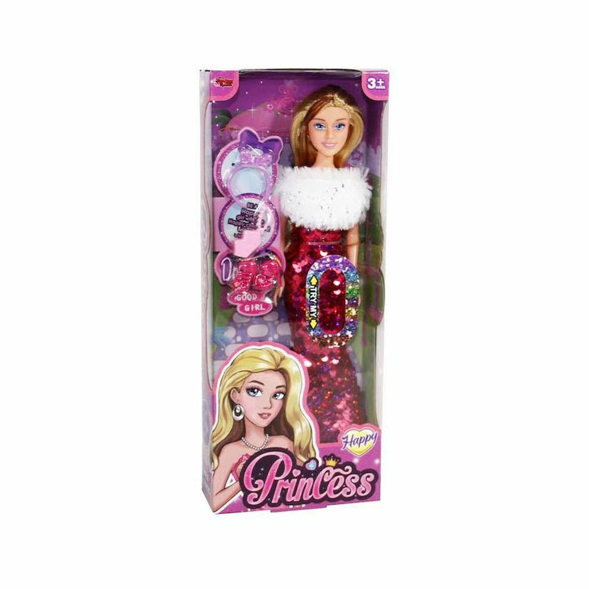 29 cm. Moda İkonu Renk Değiştiren Pullu Princess Bebek 29 cm | Yumuşak Et Bebek | Sihirli Kıyafetli Masal Kahramanı Oyuncak Bebek