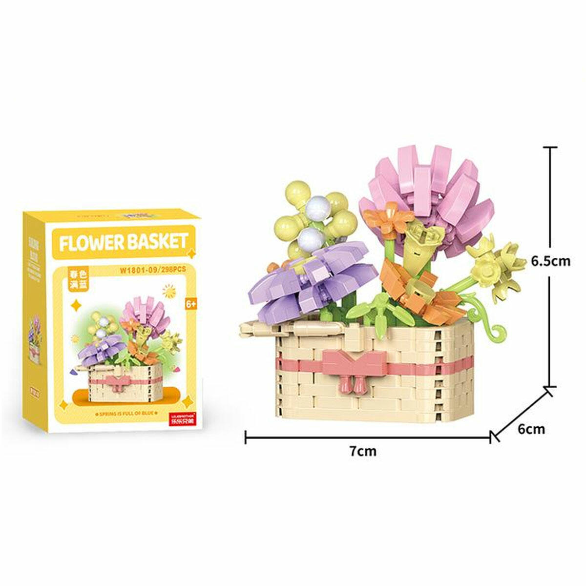 Renkli Çiçekler 298 Parça Blok Seti | Mikro Detaylı Dekoratif Yapım Bloğu | Masaüstü Hobi ve Renkli Ev Aksesuarı Seti