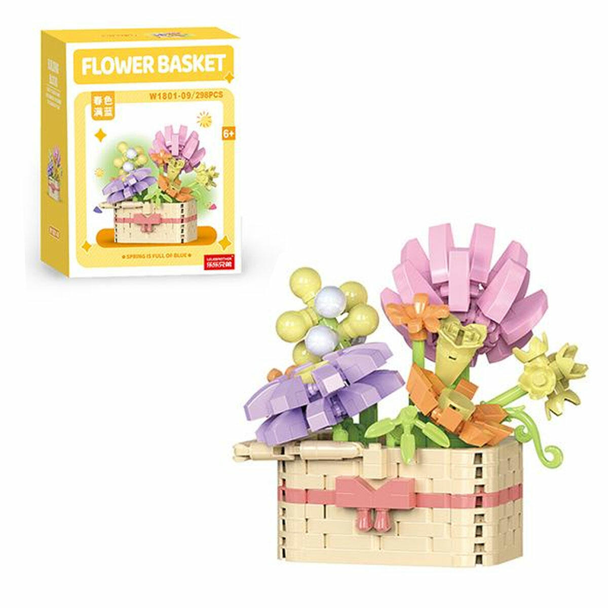 Renkli Çiçekler 298 Parça Blok Seti | Mikro Detaylı Dekoratif Yapım Bloğu | Masaüstü Hobi ve Renkli Ev Aksesuarı Seti