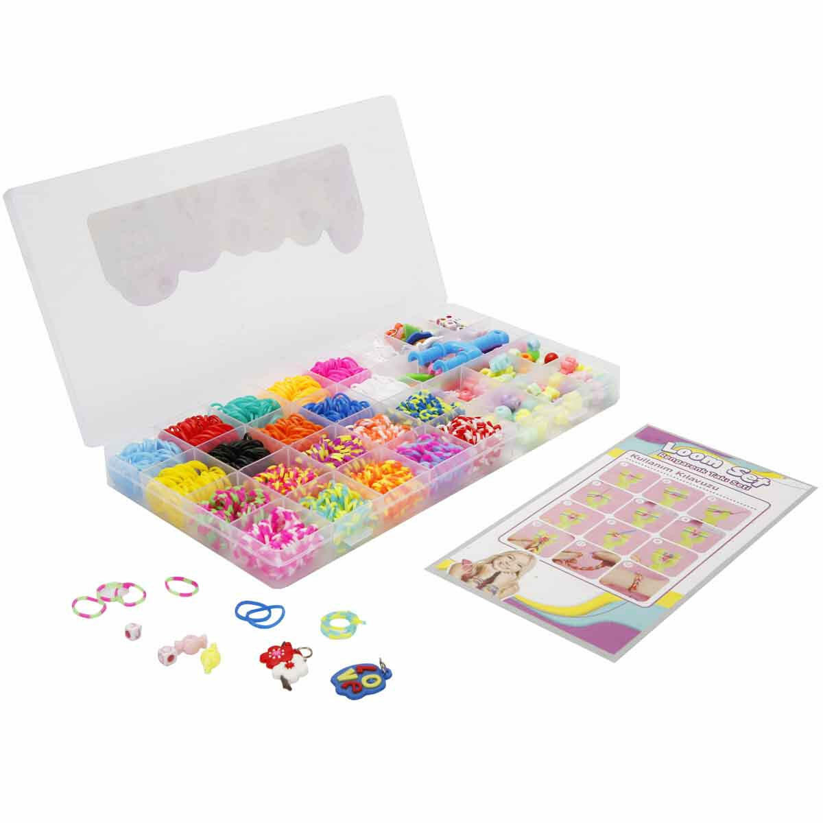 Renkli Takı Tasarım Seti | Charmlı ve Aksesuarlı Bileklik Yapım Seti | Eğitici El Sanatları Hobi Seti