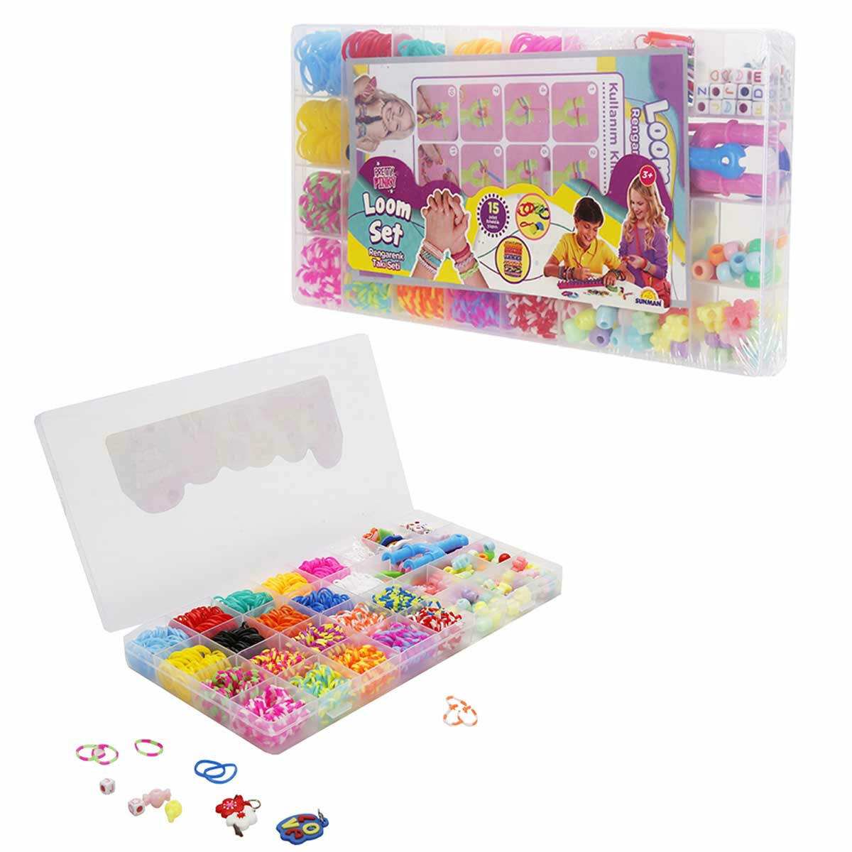 Renkli Takı Tasarım Seti | Charmlı ve Aksesuarlı Bileklik Yapım Seti | Eğitici El Sanatları Hobi Seti