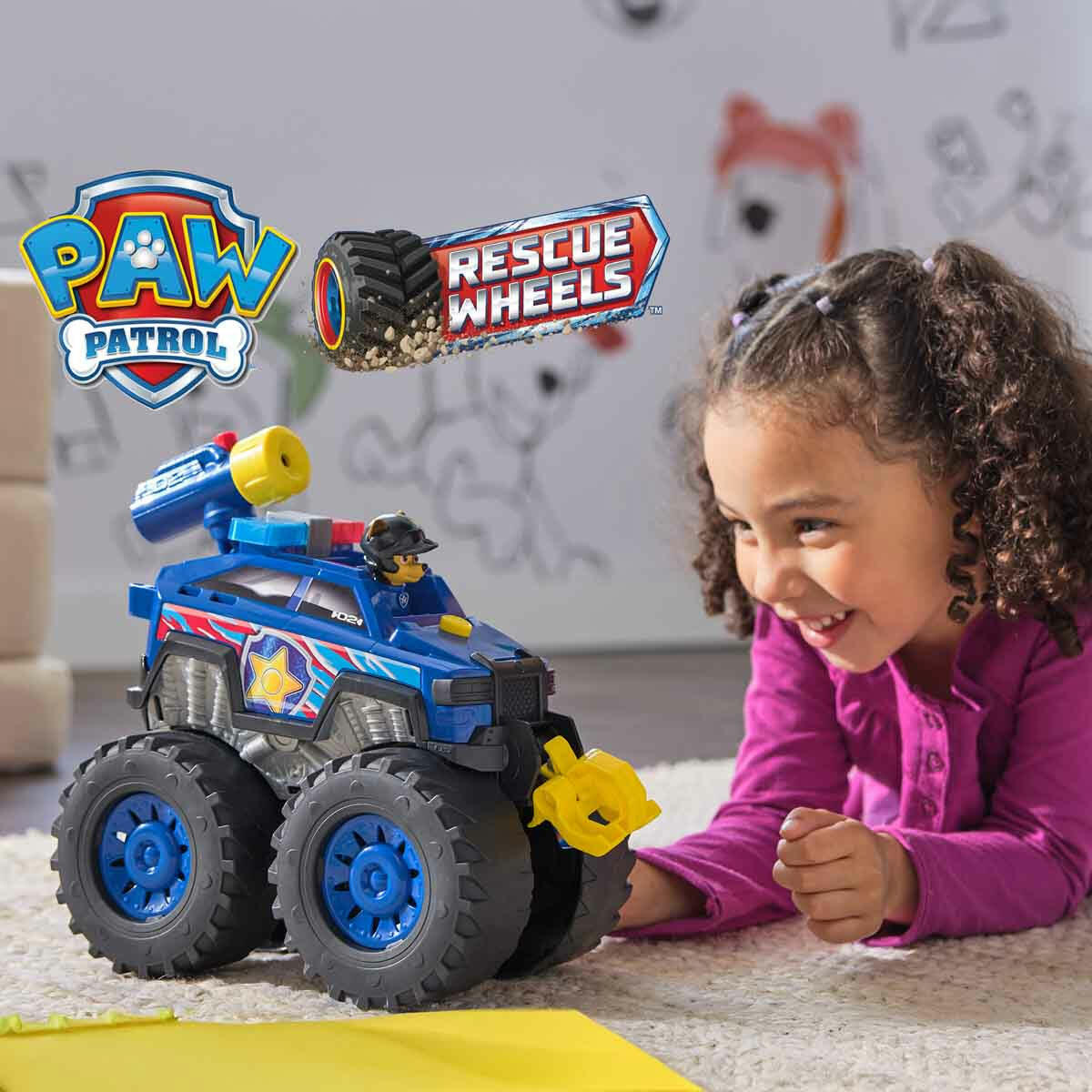 PAW Patrol Sesli ve Işıklı Rescue Wheels Chase Kurtarma Aracı | 26 cm Dev Arazi Aracı ve Figür Seti | Mermi Fırlatmalı ve Ses Efektli Orijinal Lisanslı Oyuncak