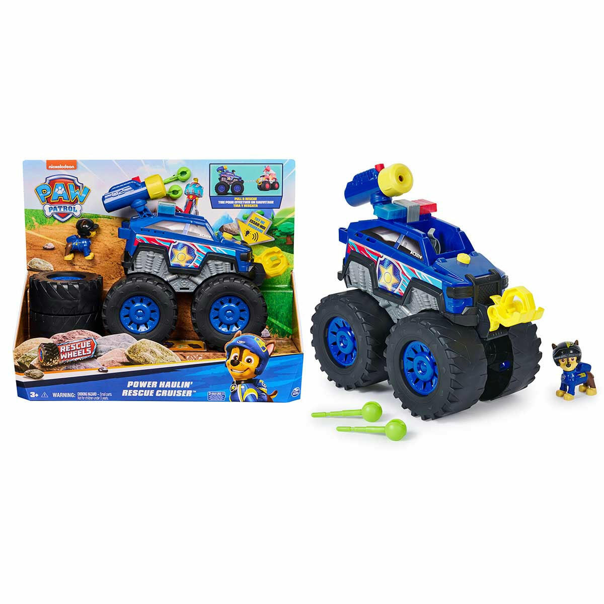 PAW Patrol Sesli ve Işıklı Rescue Wheels Chase Kurtarma Aracı | 26 cm Dev Arazi Aracı ve Figür Seti | Mermi Fırlatmalı ve Ses Efektli Orijinal Lisanslı Oyuncak