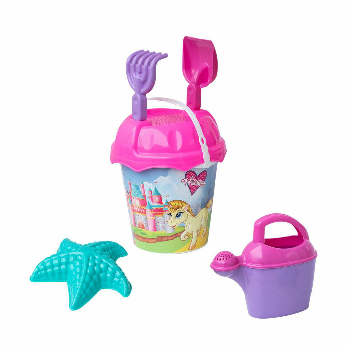 Resimli Büyük Kum Kovası Seti 6 Parça | Eğitici Plaj ve Kum Oyuncakları | Yerli Üretim Çocuk Deniz Seti