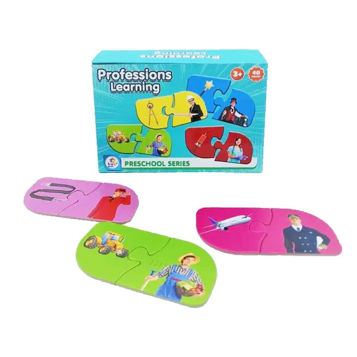 Resimli İngilizce Eğitici Meslekleri Öğreniyorum | 40 Parça Büyük Bloklu Eğitim Seti